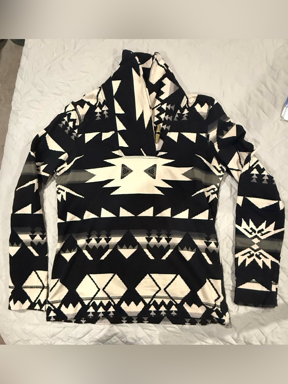 Chaps Aztec Women's Size Small Black Southwestern Vibe Long Sleeve Shirt